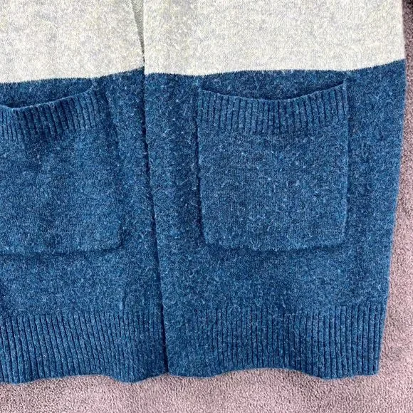 A New‎ Day Sweater womens Small Color Block Cardigan Open Front Pockets - Picture 4 of 14